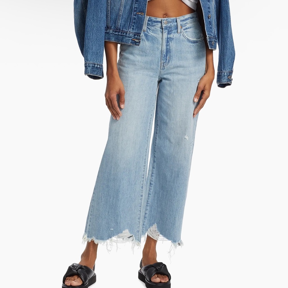 Pistola Loretta Wide Leg Cropped Jeans Light Wash Size 25